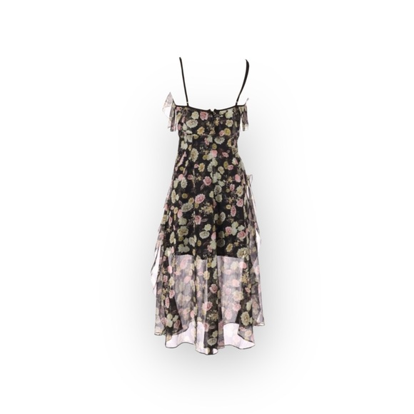 new Maison Talulah ஐ Playful Flounce Ruffled Chiffon Dress ஐ Floral Print ஐ S - Picture 6 of 16
